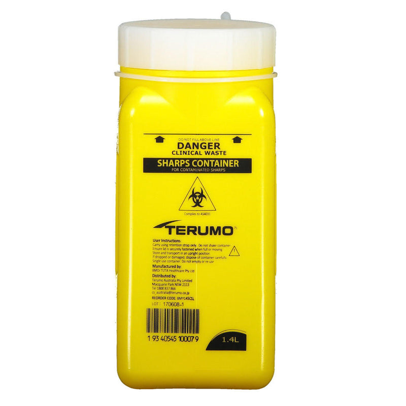 Sharps Container 1.4 Litre Adjustable Length | TCM Supplies NZ
