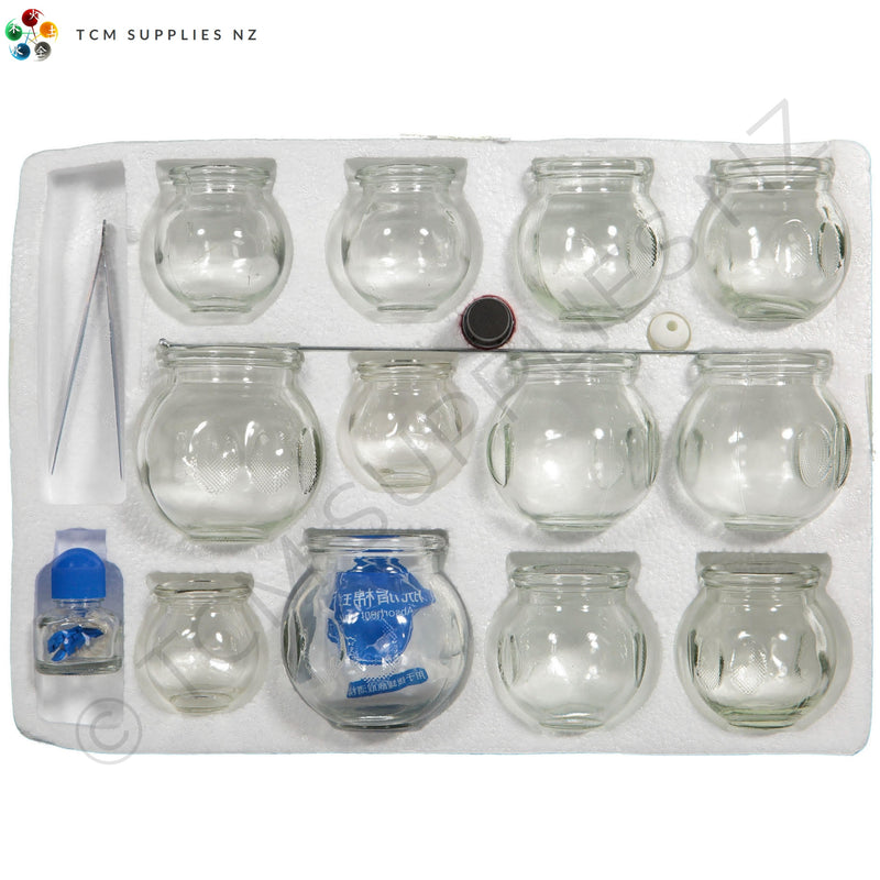 Traditional Glass Fire Cupping Set- 12 Pieces | TCM Supplies NZ
